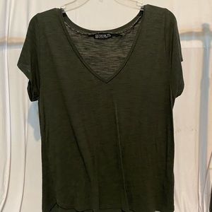 olive green basic v neck